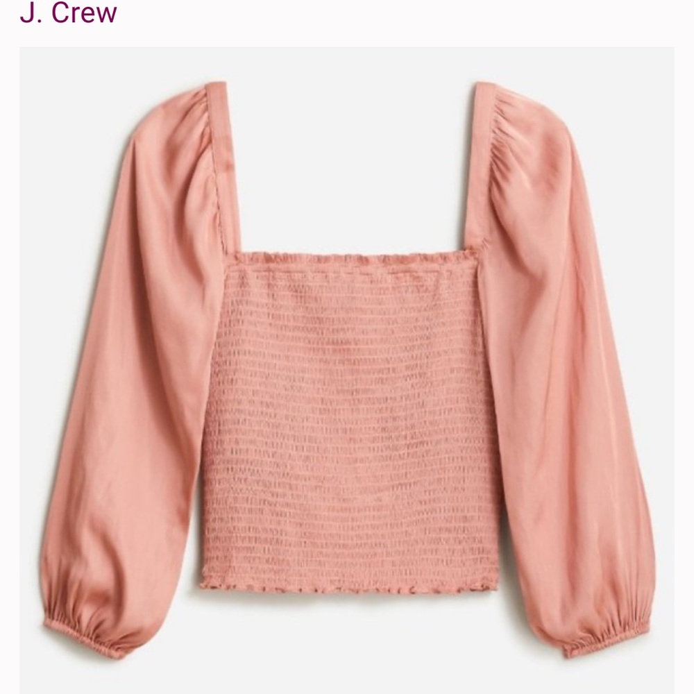 Excellent condition J Crew smocked crop dress shirt xxs